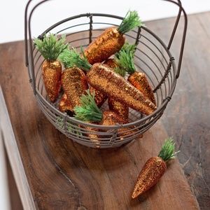 Glitter Carrots - Set of 10 Easter Decorations New